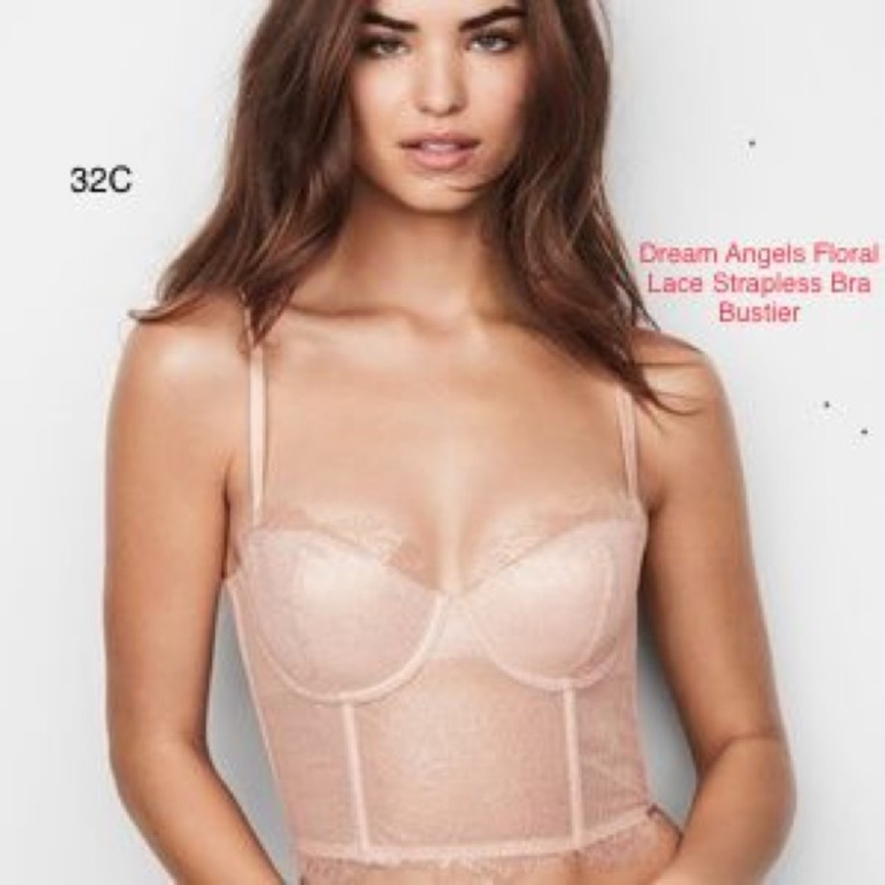 VS dream angel floral strapless bustier NWT